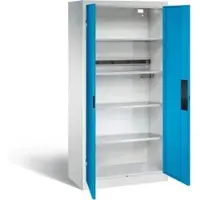 C+P Akkuladeschrank Basic mit Vollblechtüren, H 1950 x B 930 x T 500 mm, Lichtgrau/Lichtblau