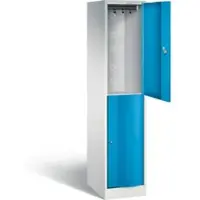 C+P Garderobenspind Resisto, 1 Abteil, 2 Fächer, B 396 x T 540 x H 1950 mm, Lichtgrau/Clowngrün