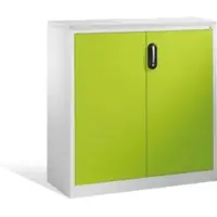 C+P Akten-Sideboard Acurado mit Drehtüren, 3 Ordnerhöhen, H1200xB1200xT400mm Front Viridingrün Korpus Lichtgrau