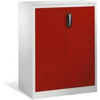 C+P Akten-Sideboard Acurado mit Drehtüren, 3 Ordnerhöhen, H1200xB930xT500mm Front Rubinrot Korpus Lichtgrau