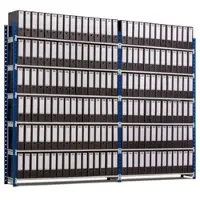 Proregal Aktenregal MAXIMUS Einseitig HxBxT 200x125x30cm, 5 Ebenen, offener Fachboden, bis zu 65 Dokumentenordnern, Lichtblau/Lichtgrau