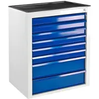Proregal Schubladenschrank Kobra mit 8 Schubladen HxBxT 90 x 71 x 55 cm Lichtgrau Blau