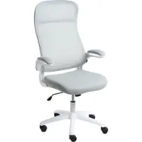 Beliani Bürostuhl Hellgrau Stoff Drehbar Höhenverstellbar Neigbar Modernes Design Gemütlich Komfortabel Schreibtischstuhl Homeoffice Büro Arbeitsplatz
