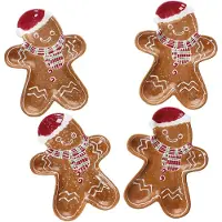MamboCat 4er Set Candyman Keksteller Lebkuchenmann L22xB17cm Steingut Gebäck Weihnachten