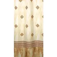 KS Handel 24 Textil Duschvorhang Kolonial Beige Braun 120x200 cm, inkl. Duschvorhangringe inkl. Beschwerung