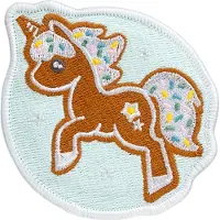 Laut MAGMOJI BADGE – Unicorn Cookie Christmas Edition, Abzeichen, Braun, Hellblau, Polyvinylchlorid (PVC), Silikon, 1 Stück(e)