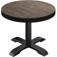 GGM Möbel BSD | Bistro Tisch | Ø 60 x 77 cm | Rund | Schwarzer Rand | Light Wenge / Schwarz