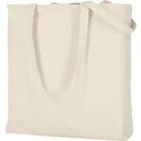 TEXXILLA stabile Canvas Baumwolltasche | mit zwei langen Henkeln, Boden- und Seitenfalte | 38x42cm | Jutebeutel | Einkaufstasche | unbedruckt, natur, 50 Stück