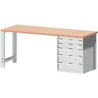 Bott Werkbank cubio W-2077-11-2.34, lichtgrau