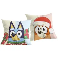 Halantex Bluey Weihnachtskissen, Dekoratives Kissen 40x40 cm