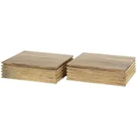 Feeling4Home Nachttisch Booka Akazie massiv, modern mit Wellen Design, Natur, 2er-Set, 1 Schublade, 30 cm