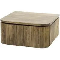Feeling4Home Nachttisch Vagula aus massivem Mangoholz, modernes Wellen-Design, Natur, mit Schublade