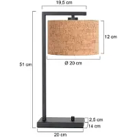 Steinhauer Tischlampe Stang, schwarz, für Wohn- / Esszimmer, Metall, Modern, Tischlampe