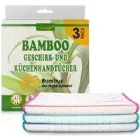 Muxel Bambus Tücher - 3x Bambus Geschirrtücher - Extra saugfähiges Putztuch - Weiche Bambuslappen zum Polieren, Abtrocknen & Wischen - Nachhaltige
