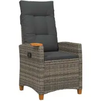vidaXL Liegestuhl mit Teeteller 62 x 64 x 112 cm Poly-Rattan