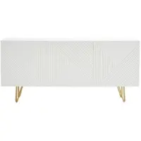 Miliboo Design-Sideboard weiß und vergoldet B160 cm OZEN