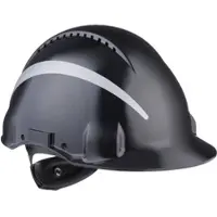 3M G3000 Schutzhelm mit UV-Indikator, schwarz, ABS, belüftet Ratschenverschluss, Kunststoffschweißband, Reflex-Aufkleber