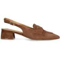 Manfield Braune Slingbackpumps aus Veloursleder | Größe 39