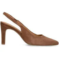 Manfield Braune Slingbackpumps aus Veloursleder | Größe 36