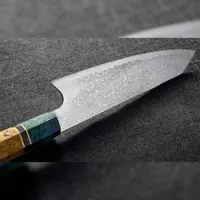 Muxel Santoku Damastmesser - exklusives Profimesser – 62 Schichten Damaststahl – jeder Holzgriff ein Unikat