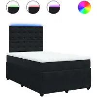 Syfax Boxspringbett mit Matratze Schwarz 120x190 cm Samt