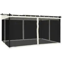 Syfax Pavillon mit Netzwänden Creme 4x3 m Stahl