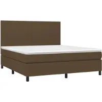 Syfax Boxspringbett mit Matratze Dunkelbraun 180x200 cm Stoff