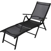 Syfax Sonnenliege Klappbar Aluminium Schwarz
