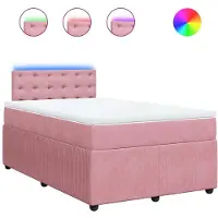 Syfax Boxspringbett mit Matratze Rosa 120x200 cm Samt