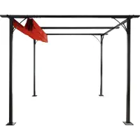 Mendler Pergola HWC-C42, Garten Pavillon, stabiles 6cm-Gestell + Schiebedach 3x3m terracotta