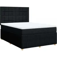 Syfax Boxspringbett mit Matratze Schwarz 160x200 cm Stoff