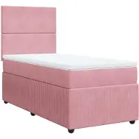 Syfax Boxspringbett mit Matratze Rosa 80x200 cm Samt