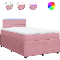 Syfax Boxspringbett mit Matratze Rosa 120x200 cm Samt