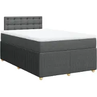 Syfax Boxspringbett mit Matratze Dunkelgrau 120x200 cm Stoff