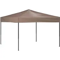 Syfax Faltzelt 3x3 m Taupe, 292 x 292 x 245 cm (L x B x H), 210D Oxford-Gewebe mit silberner Beschichtung, UV- und wasserabweisend, Stahlgestell
