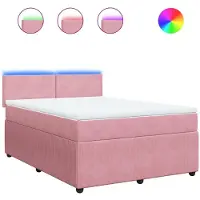 Syfax Boxspringbett mit Matratze Rosa 140x190 cm Samt
