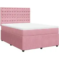 Syfax Boxspringbett mit Matratze Rosa 140x190 cm Samt