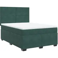 Syfax Boxspringbett mit Matratze Dunkelgrün 140x200 cm Samt