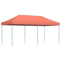Syfax Partyzelt Faltbar Pop-Up Terrakottarot 580x292x315 cm