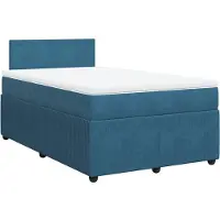 Syfax Boxspringbett mit Matratze Blau 120x200 cm Samt