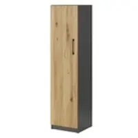 Möbel Kraft Aktenschrank mit Massivholzfront SOLIDLine , grau , Maße (cm): B: 40 H: 159,8 T: 40.0