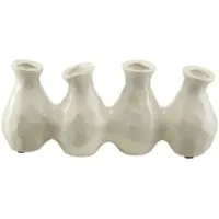HOME STORY Vase 4er , creme , Keramik , Maße (cm): B: 28 H: 12 T: 6.0