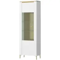 Möbel Kraft Vitrine mit Softclose Losini , weiß , Maße (cm): B: 70 H: 201 T: 40.0