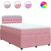 Syfax Boxspringbett mit Matratze Rosa 120x200 cm Samt