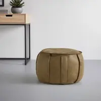Momax Hocker Falun II Grün in Lederlook ⌀ ca. 60cm