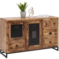 Premium Living Sideboard Leya Naturfarben/Schwarz