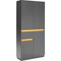 Momax Vitrine Samu Anthrazit/Eichefarben