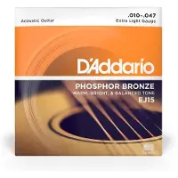 D'addario And Co EJ15-3D Phosphorbronze extra leicht 10-47 x 3er-Pack