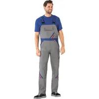 Planam Latzhose zink/kornblau/rot 28