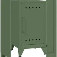 Bisley Fern Mini Ablageschrank aus Metall | Beistellschrank im Retro-Instustrial Design in olivgrün